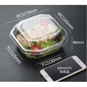 China Disposable Plastic Food Packaging salad bowl with lid,clear small food dessert disposable soup plastic salad bowl packag on sale