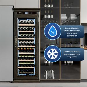 Buy cheap Custom Wine Cooler Cabinet With Touch Control Panel And Locker from wholesalers
