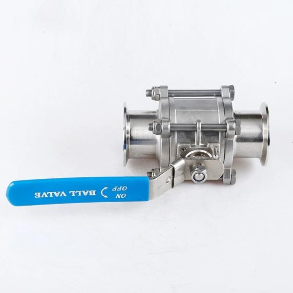 Sanitary Stainless Steel 304 Three-Piece Quick Clamp Ball Valve for Manual