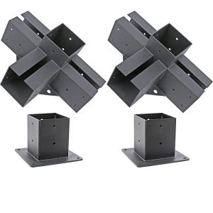 Buy cheap Stainless Steel Pergola Bracket with High Carbon Steel and 4-Way Right Angle Corner from wholesalers