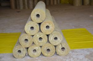 China Low Dust Rockwool Pipe Insulation , Mineral Wool Thermal Insulation Pipe on sale