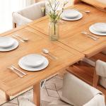 Rectangle Folding Extendable Dining Table Set Burlywood Simple Modern Furniture