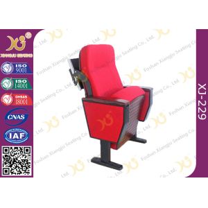 China Wooden Structure Polyurethane Foam Auditorium Chairs With Luxury Folding Table on sale