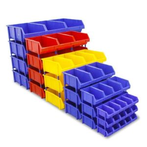 Buy cheap Workshop Hanging Box Plastic Container Tool Spare Parts Storage Bins Shelves Injection Stackable Rack Divisible Organizer from wholesalers