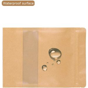 Biodegradable Eco Friendly Food Stand Up Pouch White Brown Kraft Paper Zipper