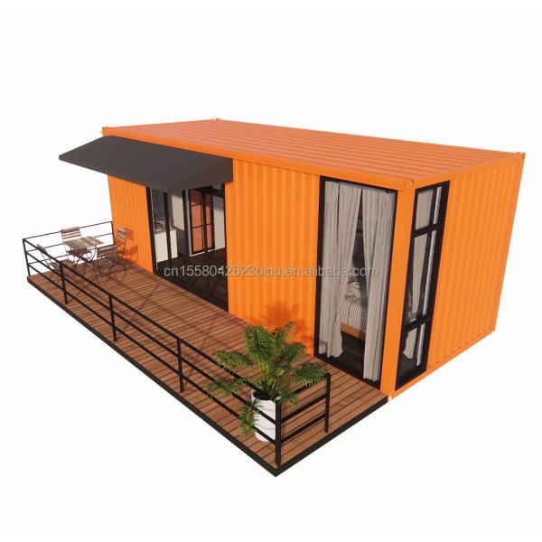 Wooden 20ft Container Office Steel Structure Frame Welded Flat Packaging Container House Garden House
