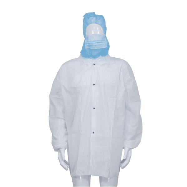 Quality OEM Disposable Lab Coats S - 5XL With Snap Closure for sale