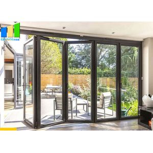 Buy cheap Soundproof Bifold Doors Tempered Glass Aluminum Folding Doors from wholesalers