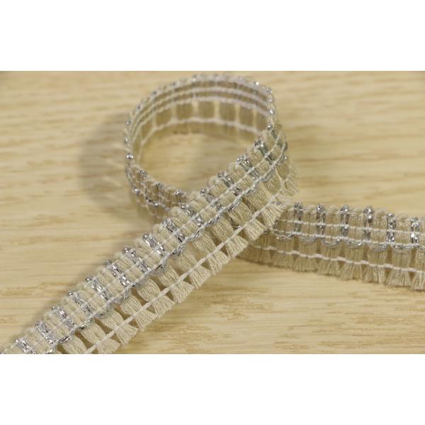 Quality Fringe Woven Fabric Tape Multiapplication With Silver Metallic Thread for sale