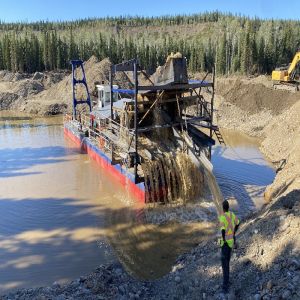 Buy cheap Chain Bucket Dredger Machine 120-150m³/h Capacity 15m Depth from wholesalers