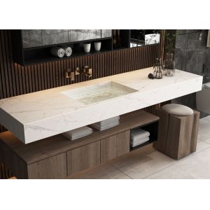 Buy cheap 15mm Cararra White Sintered Stone Slab 800x2600mm from wholesalers