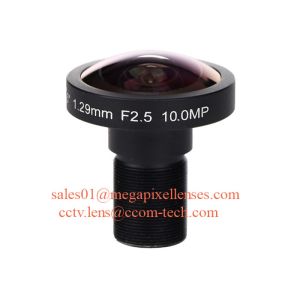 1/2.5" 1.29mm 10Megapixel M12x0.5 mount 185degree Fisheye Lens, 4K fisheye lens