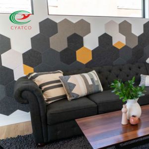 Multiscene Hexagon Acoustic Ceiling Panels Wall Tiles Nontoxic Odorless