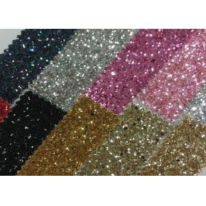 Buy cheap Grade 3 Chunky 3D Champagne Glitter Fabric 1.2mm Thickness PU Fabric With 3D product