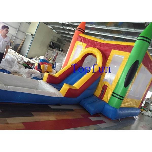 Commercial PVC Tarpaulin Inflatable Jumping Castle With Water Slide