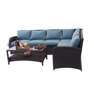 Patio Furniture Set Outdoor Sectional Sofa Conversation Set All Weather Wicker