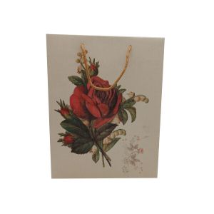 Buy cheap Flower Pattern Shopping Paper Bags With Handles 25.5X9.7X33 Cm Size from wholesalers