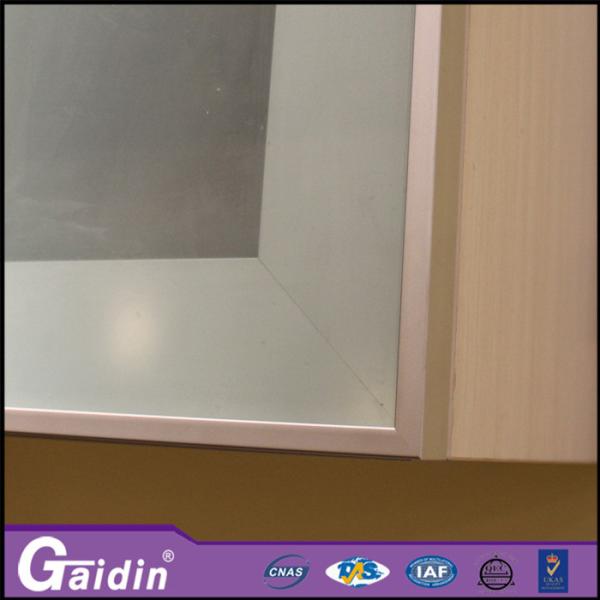 Quality mill finished anodized wooodgrain glass insert kitchen cabinet aluminum door frame for sale