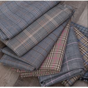 57/58" Width Poly Rayon Fabric Mono Check Polyester Rayon Fabric For Men Woman