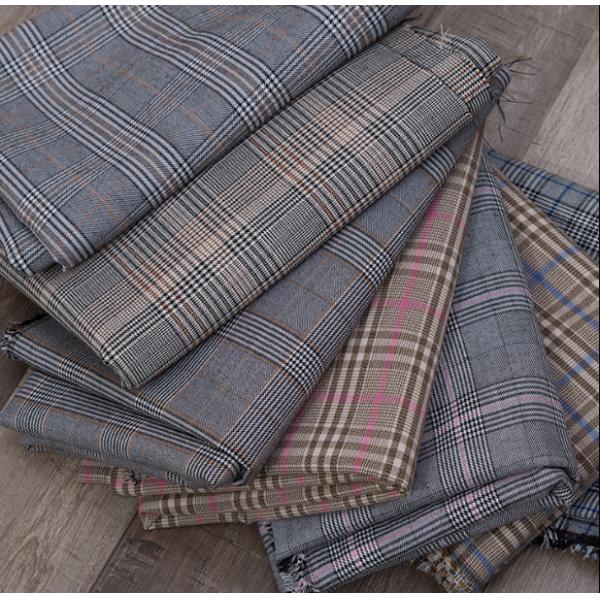 57/58" Width Poly Rayon Fabric Mono Check Polyester Rayon Fabric For Men Woman