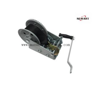 Solid Manual Hand Winch Hand Crank Strap 3500 Lb Heavy Duty ATV Jet Ski Trailer