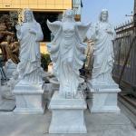 Buy cheap White Marble Fairy Garden Statues Angel Sculpture Beautiful Life Size Jesus Statue Estatuas Handcarved Outdoor from wholesalers