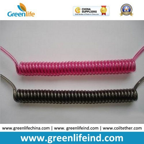 Buy cheap Heavy Duty Wire Coil Lanyard Tether Pink/Black Custom Color from wholesalers