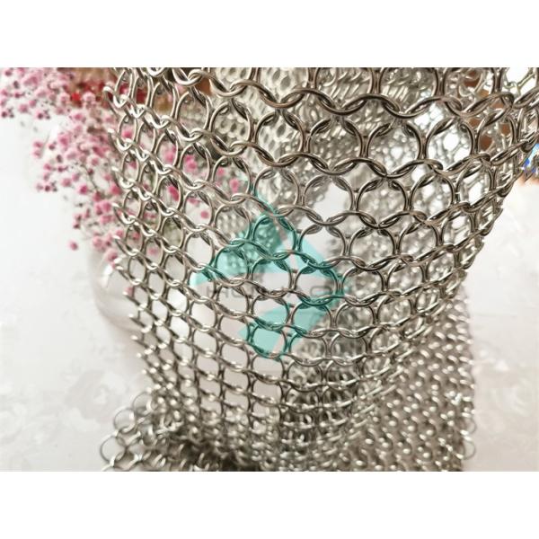 Quality Silver Coated Round 304 Stainless Steel Ring Mesh for sale