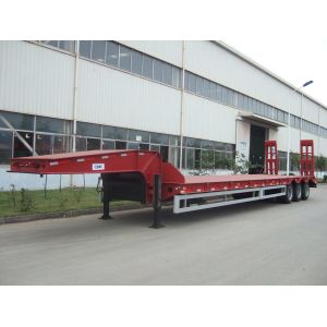 Buy cheap 60 ton low bed Semi-trailer with tri-axle and extendable side from wholesalers