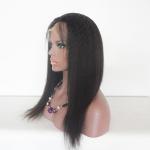 Buy cheap Yaki style 130% density  full lace wig/ lace front wig remy human hair from wholesalers