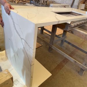 Buy cheap Seamless Miter Edge Marble Granite Kitchen Countertops Honed Finish from wholesalers