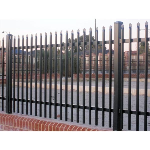 Quality Black Powder Coated Spear Top Garden Odm Steel Tubular Fencing 2.4m Height for sale