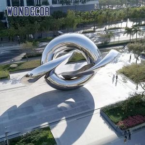 Buy cheap Abstract Stainless Steel Ring Sculpture of Modern City Street Architecture from wholesalers