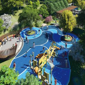 2 Layer EPDM Surface Poured Rubber Playground Flooring Epdm Scraps Material