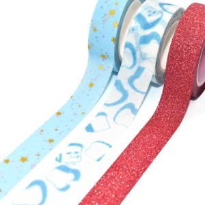China Custom Printed Glitter Washi Tape Waterproof Washi Paper Tape on sale