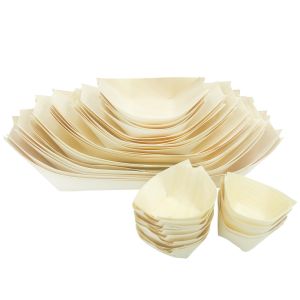 Buy cheap Portable Wood Biodegradable Disposable Tableware Plates Boat Shape from wholesalers