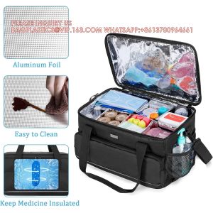 Large Insulated Medical Bag With Adjustable Dividers, Easy Clean Trauma Bag,