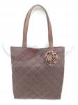 Buy cheap Brown Quilted Satin Polyester Handbags Womens Tote Bags With Eco Friendly Material from wholesalers