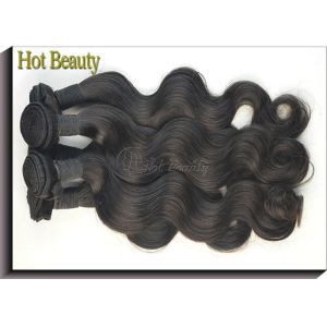 Buy cheap Malaysian Virgin Human Hair Extensions Body Wave Natural Black , Soft Bundles from wholesalers