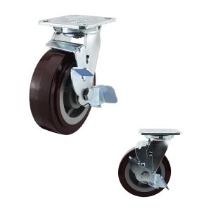 Buy cheap Red PU Wheel Swivel Single Brake 6 Inch Heavy Duty Casters from wholesalers