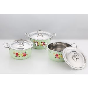 Buy cheap 3PCS Cookware Set 8cm Stainless Steel Casserole Pot With Flower product