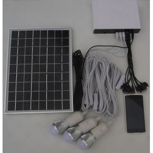 Buy cheap portable  solar power system Lighting Africa free power to load with LED DC bulbs and USB mobile charging from wholesalers