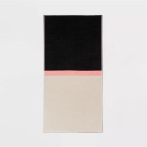 Reversible Beach Towel with High Absorbency Terry Back and Customizable Size for