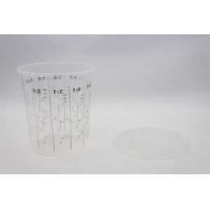 Buy cheap 650 ml Disposable Mixing cup Auto Plastic Single Use plastic pots measuring printed cup calibrated-up cup from wholesalers