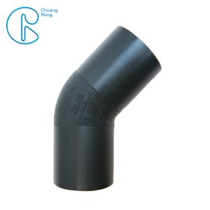 HDPE Irrigation Pipe Fittings , Butt Welding HDPE 45 Degree Elbow CE Approved