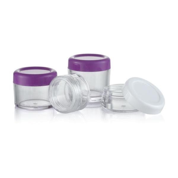 Buy cheap 5g 10g 15g 20g Volume Colorful Lids Cosmetic Cream Jar with Design and PS Cap Material from wholesalers