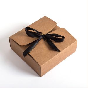 Buy cheap Foldable CMYK 4C Kraft Paper Packaging Box With Ribbon Bowknot from wholesalers