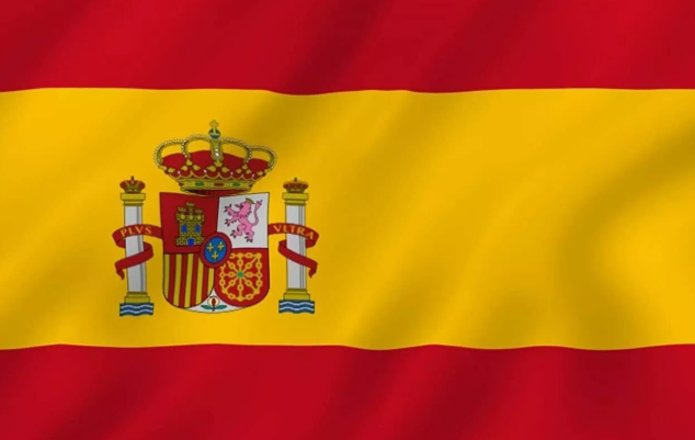 China Spain National Flag Digital Printing Header Hooks Finish Single Reverse on sale