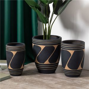 China Nordic style modern decoration matte blue planter outdoor big large ceramic flower pots mold for gardening on sale