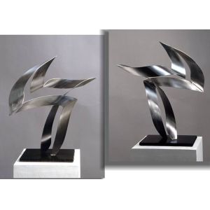 Buy cheap Customized Modern Stainless Steel Art Sculptures Indoor Decorative Brushed Finishing from wholesalers